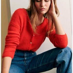Sezane Gaspard Red Cardigan
